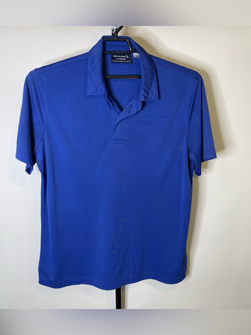 American Airlines by Lands End Blue Uniform Polo Shirt Size Large Men’s
